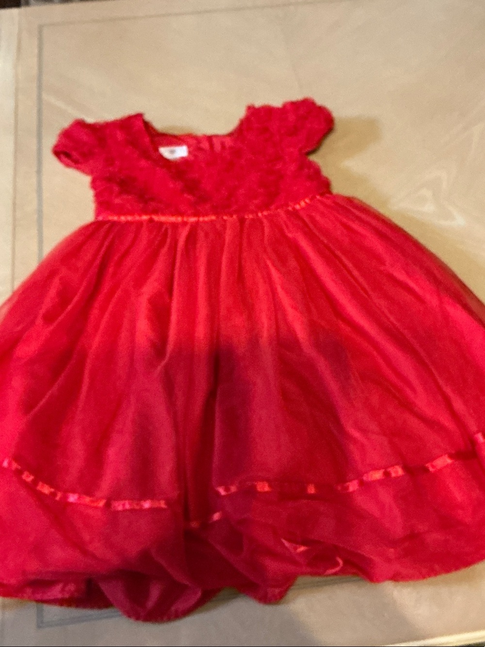 marmellata Red Layered Tulle Party Dress for Girls